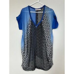 Libertine Sheer Abstract  S/S V Neck Dress Cover Up 12 Beach Resort wear Luxury